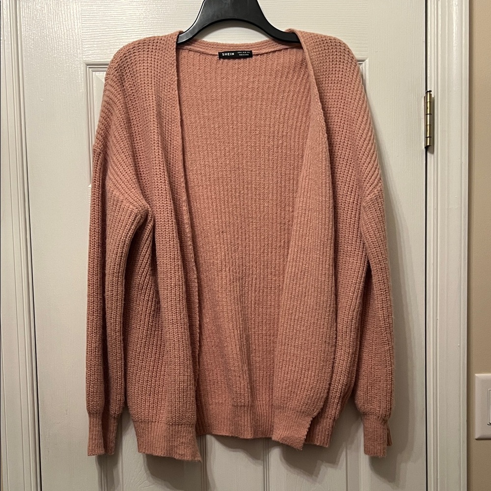 SHEIN Women's Pink Knit Cardigan
